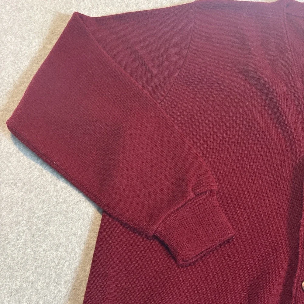 Vtg Kings Road Sears Cardigan Sweater Men's Sz M Dk Red Orlon Acrylic Sw1